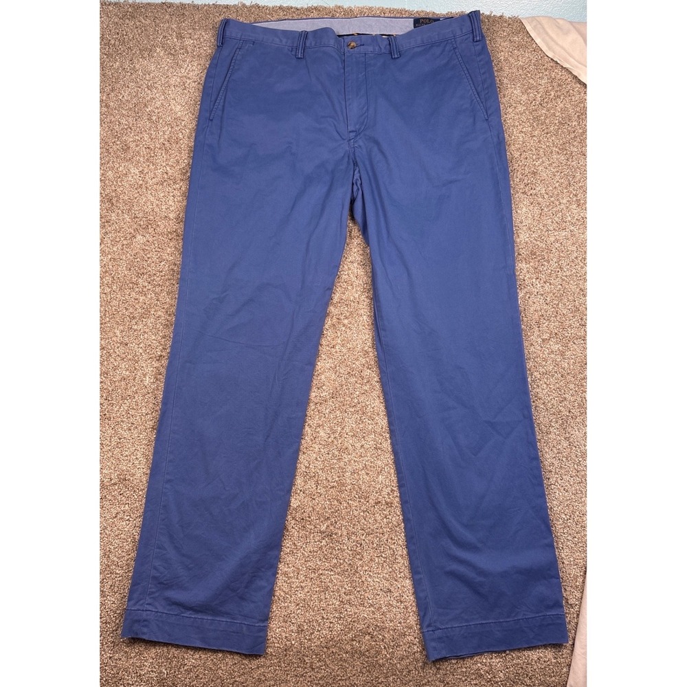 Polo Ralph Lauren Chino Pants Mens 38/32 Blue Excellent Stretch‎ Straight Fit